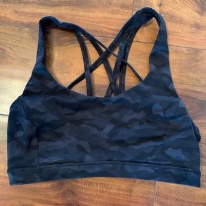 Lululemon Energy Bra - Black Camo - Size 6